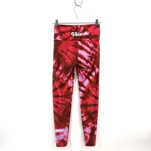 Goldsheep Tie Dye Leggings "VOTE" Ankle Athletic Small Red Political